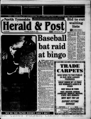cover page of North Tyneside Herald & Post published on November 30, 1994
