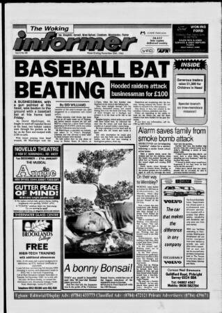 cover page of Woking Informer published on November 30, 1990