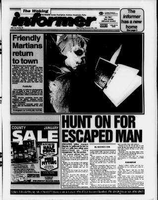 cover page of Woking Informer published on December 30, 1994