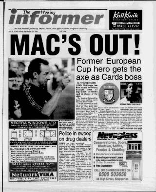 cover page of Woking Informer published on September 18, 1998
