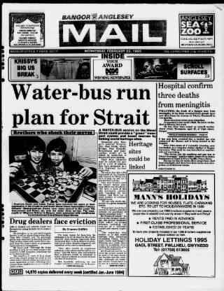 cover page of Bangor, Anglesey Mail published on February 22, 1995