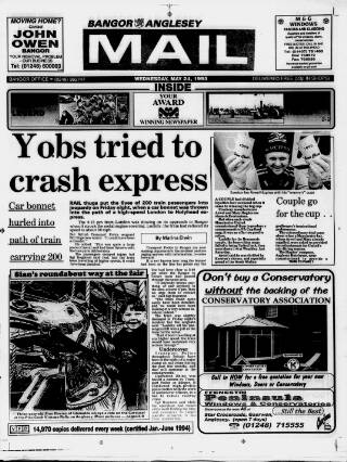 cover page of Bangor, Anglesey Mail published on May 24, 1995
