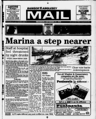cover page of Bangor, Anglesey Mail published on September 27, 1995