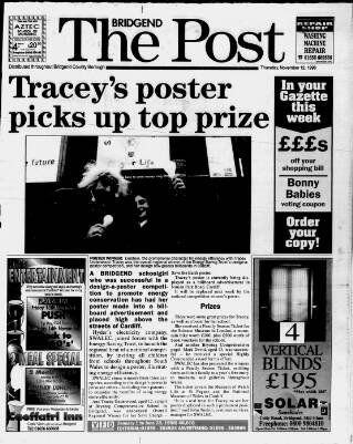 cover page of Bridgend & Ogwr Herald & Post published on November 12, 1998