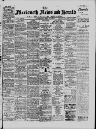 cover page of Merioneth News and Herald and Barmouth Record published on May 29, 1902