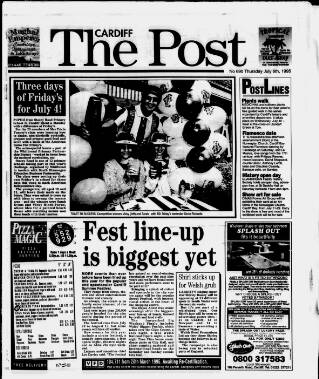 cover page of Cardiff Post published on July 6, 1995
