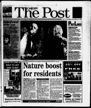 cover page of Cardiff Post published on November 30, 1995