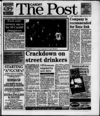 cover page of Cardiff Post published on September 18, 1997