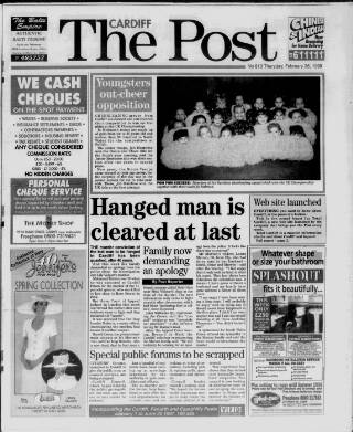 cover page of Cardiff Post published on February 26, 1998
