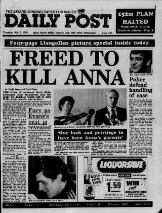 cover page of Liverpool Daily Post (Welsh Edition) published on July 6, 1989