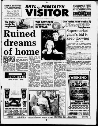 cover page of Rhyl, Prestatyn Visitor published on November 30, 1995