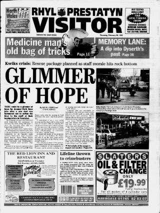 cover page of Rhyl, Prestatyn Visitor published on February 26, 1998