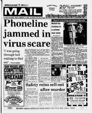 cover page of Wrexham Mail published on February 19, 1993