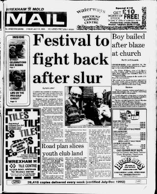 cover page of Wrexham Mail published on July 23, 1993