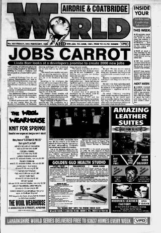 cover page of Airdrie & Coatbridge World published on February 28, 1992