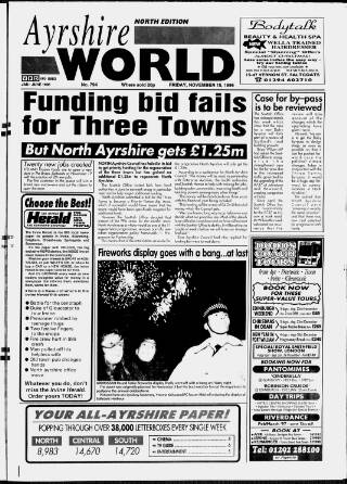 cover page of Ayrshire World published on November 15, 1996