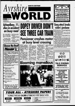 cover page of Ayrshire World published on September 18, 1998