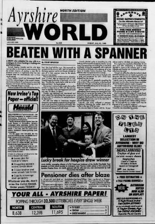 cover page of Ayrshire World published on July 30, 1999