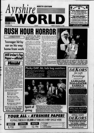 cover page of Ayrshire World published on December 3, 1999