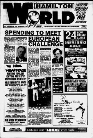 cover page of Hamilton World published on November 30, 1990