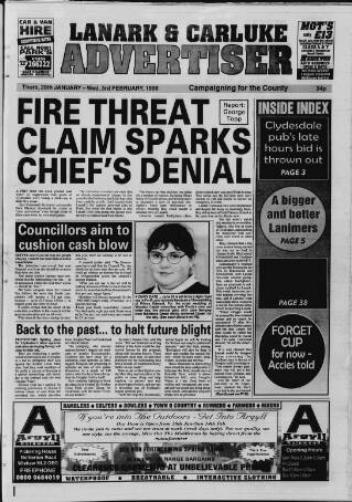 cover page of Lanark & Carluke Advertiser published on February 3, 1999