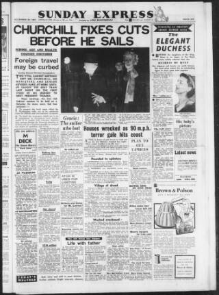 cover page of Sunday Express published on December 30, 1951