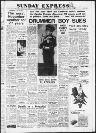 cover page of Sunday Express published on November 30, 1952