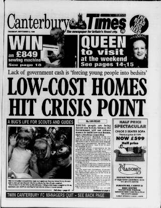 cover page of Canterbury Times published on September 9, 1999