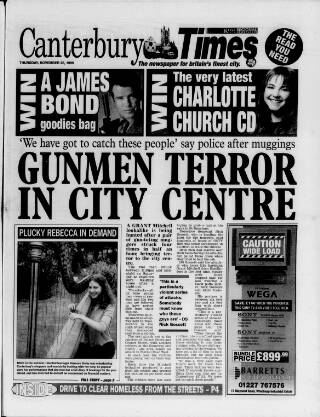 cover page of Canterbury Times published on November 25, 1999