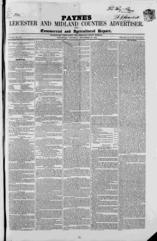 cover page of Leicester Advertiser published on December 30, 1843