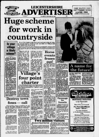 cover page of Leicester Advertiser published on February 27, 1986