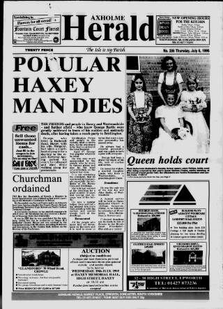 cover page of Axholme Herald published on July 6, 1995
