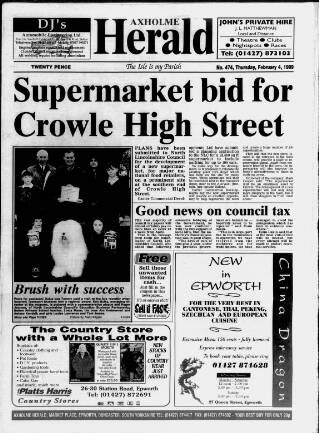 cover page of Axholme Herald published on February 4, 1999