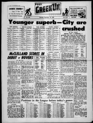 cover page of Post Green 'un (Bristol) published on September 20, 1958