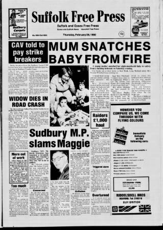 cover page of Suffolk and Essex Free Press published on February 28, 1980