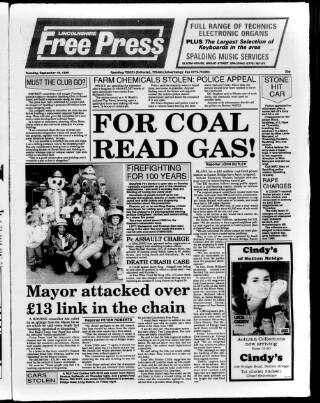 cover page of Lincolnshire Free Press published on September 18, 1990