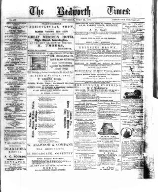 cover page of Bedworth Times published on July 31, 1875