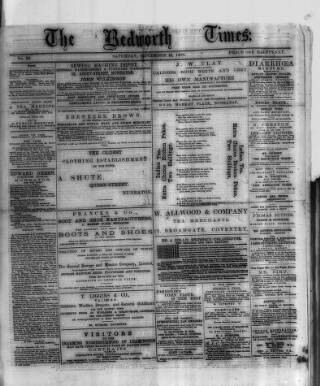 cover page of Bedworth Times published on September 18, 1875