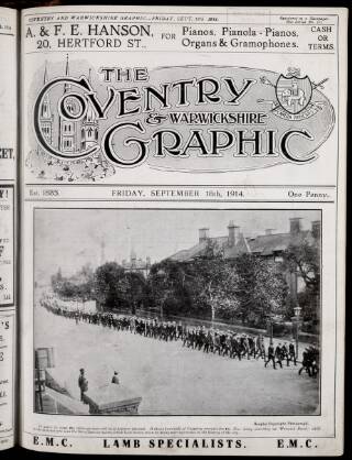 cover page of Coventry Graphic published on September 18, 1914