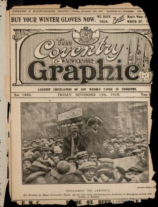 cover page of Coventry Graphic published on November 15, 1918