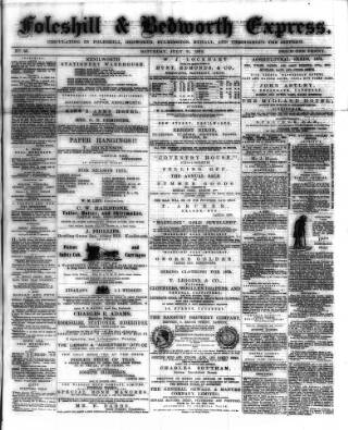 cover page of Foleshill & Bedworth Express published on July 31, 1875