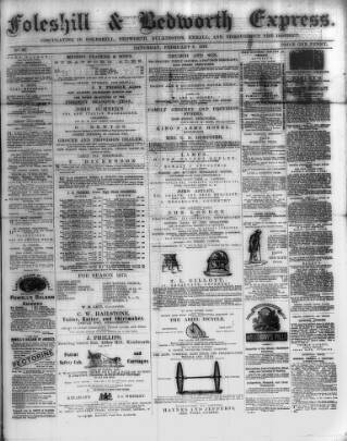 cover page of Foleshill & Bedworth Express published on February 5, 1876