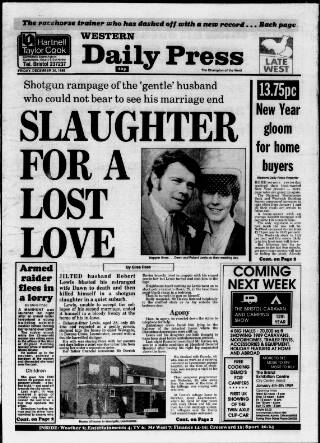 cover page of Western Daily Press published on December 30, 1988