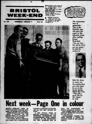 cover page of Bristol Week-End published on February 5, 1964