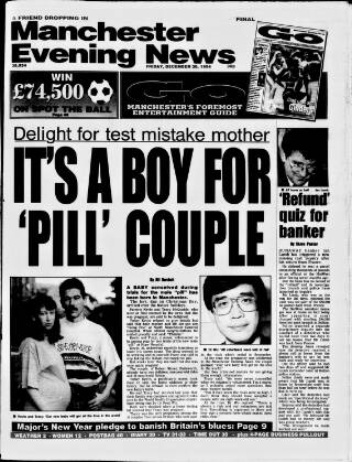 cover page of Manchester Evening News published on December 30, 1994