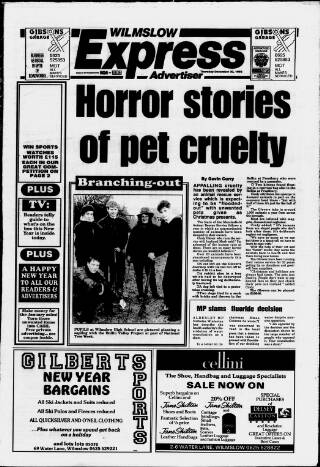 cover page of Wilmslow Express Advertiser published on December 30, 1993
