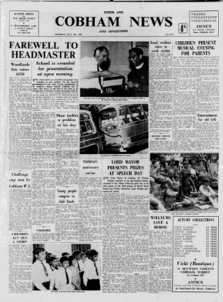 cover page of Cobham News and Advertiser published on July 24, 1969