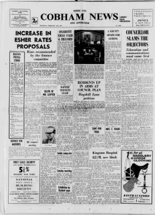 cover page of Cobham News and Advertiser published on February 25, 1971