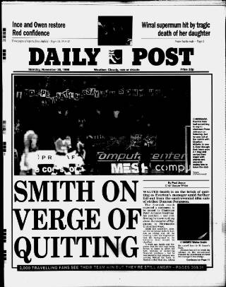 cover page of Liverpool Daily Post published on November 30, 1998