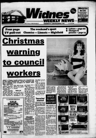 cover page of Widnes Weekly News and District Reporter published on December 30, 1987